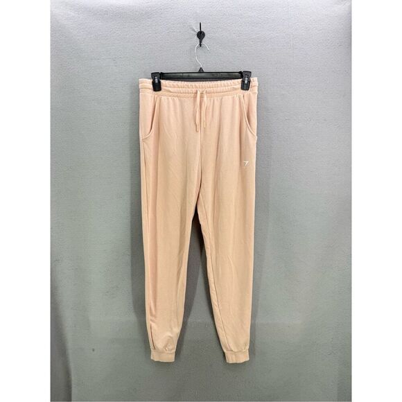 Gymshark Womens Pink Drawstring Elastic Waist Skinny Leg Jogger Pants Size XL - Picture 1 of 6